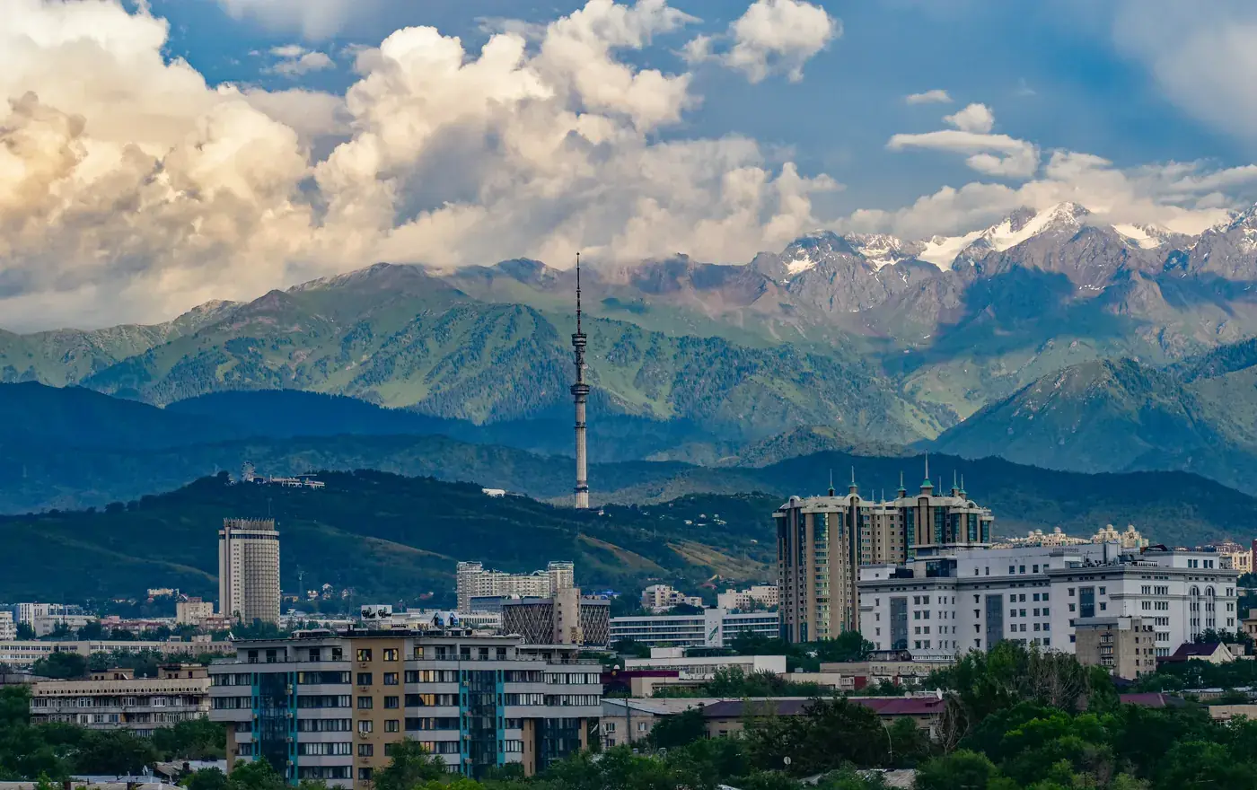 Almaty beneath the snowy Tian Shan